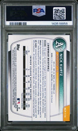 Graded 2025 Bowman Chrome Nick Kurtz #BCP114 /50 Gold Geometric Rookie RC Baseball Card PSA 9 Mint