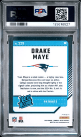 Graded 2024 Panini Donruss Optic Drake Maye #229 Green Hyper Rookie RC Football Card PSA 10 Gem Mint