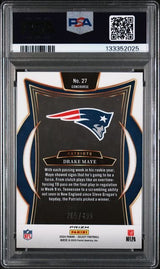 Graded 2024 Panini Select Drake Maye #27 /499 Orange Shock Rookie RC Football Card PSA 10 Gem Mint