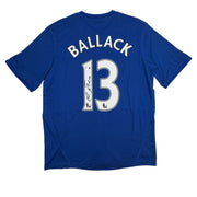 Autographed/Signed Michael Ballack Chelsea FC Blue Soccer Futbol Jersey Beckett BAS COA
