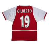 Autographed/Signed Gilberto Silva Arsenal Red Soccer Futbol Jersey Beckett BAS COA