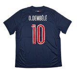 Autographed/Signed Ousmane Dembele PSG Paris Saint-Germain Blue Soccer Futbol Jersey Beckett BAS COA