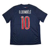 Autographed/Signed Ousmane Dembele PSG Paris Saint-Germain Blue Soccer Futbol Jersey Beckett BAS COA