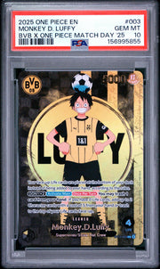 2025 One Piece X Bvb Collaboration Promo Match Day Monkey D. Luffy #ST13-003 PSA 10