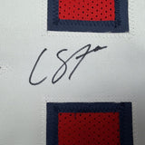 Framed Autographed/Signed Cade Stover 35x39 Houston Red Football Jersey JSA COA