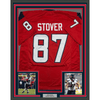 Framed Autographed/Signed Cade Stover 35x39 Houston Red Football Jersey JSA COA