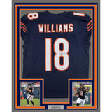 Framed Autographed/Signed Caleb Williams 35x39 Chicago Blue Pro Cut Football Jersey PSA/DNA COA