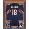 Framed Autographed/Signed Caleb Williams 35x39 Chicago Blue Football Jersey JSA COA