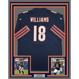Framed Autographed/Signed Caleb Williams 35x39 Chicago Blue Football Jersey JSA COA