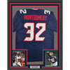 Framed Autographed/Signed David Montgomery 35x39 Houston Blue Football Jersey Beckett BAS COA