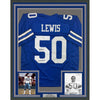 Framed Autographed/Signed D.D. DD Lewis 2x SB Champs 35x39 Dallas Retro Blue Football Jersey Beckett BAS COA