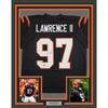 Framed Autographed/Signed Dexter Lawrence II 35x39 Cincinnati Black Football Jersey Beckett BAS COA