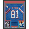 Framed Autographed/Signed Ernest Givins 35x39 Houston Blue Football Jersey JSA COA