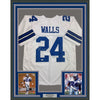 Framed Autographed/Signed Everson Walls 35x39 Dallas White Football Jersey JSA COA