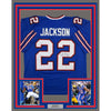 Framed Autographed/Signed Fred Jackson 35x39 Buffalo Blue Football Jersey JSA COA