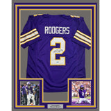 Framed Autographed/Signed Isaiah Rodgers 35x39 Minnesota Purple Retro Football Jersey Beckett BAS COA