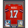 Framed Autographed/Signed Jaylen Waddle 35x39 Denver Retro Orange Football Jersey JSA COA