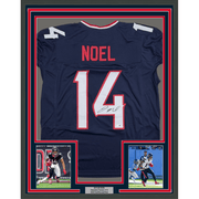 Framed Autographed/Signed Jaylin Noel 35x39 Houston Navy Blue Pro Cut Football Jersey JSA COA