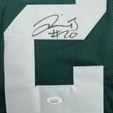 Framed Autographed/Signed Jevon Bullard 35x39 Green Bay Green Football Jersey JSA COA