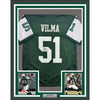 Framed Autographed/Signed Jonathan Vilma 35x39 New York Green Football Jersey JSA COA