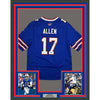 Framed Autographed/Signed Josh Allen 35x39 Buffalo Bills Blue Authentic Football Jersey Beckett BAS COA
