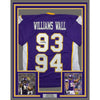 Framed Autographed/Signed Kevin Williams Wall 35x39 Minnesota Purple Football Jersey JSA COA
