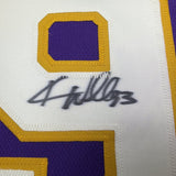 Framed Autographed/Signed Kevin Williams Wall 35x39 Minnesota Purple Football Jersey JSA COA