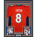 Framed Autographed/Signed Kyle Orton 35x39 Denver Orange Football Jersey Beckett BAS COA