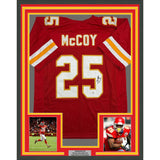Framed Autographed/Signed LeSean McCoy 35x39 Kansas City Red Football Jersey JSA COA