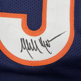 Framed Autographed/Signed Mike Brown 35x39 Chicago Blue Football Jersey JSA COA