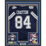 Framed Autographed/Signed Patrick Crayton 35x39 Dallas Blue Football Jersey JSA COA