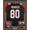 Framed Autographed/Signed Peter Warrick 35x39 Cincinnati Black Football Jersey Beckett BAS COA