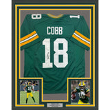 Framed Autographed/Signed Randall Cobb 35x39 Green Bay Green Football Jersey JSA COA