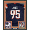 Framed Autographed/Signed Sai'vion Jones 35x39 Denver Blue Pro Cut Football Jersey Beckett BAS COA