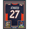 Framed Autographed/Signed Steve Atwater 35x39 Denver Blue Football Jersey JSA COA