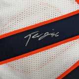 Framed Autographed/Signed Teven Jenkins 35x39 Chicago White Football Jersey Beckett BAS COA