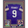 Framed Autographed/Signed Tommy Kramer 35x39 Minnesota Purple Football Jersey JSA COA