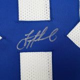 Framed Autographed/Signed Troy Aikman 35x39 Dallas White Football Jersey Beckett BAS COA