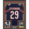 Framed Autographed/Signed Tyrique Stevenson 35x39 Chicago Blue Football Jersey JSA COA
