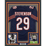 Framed Autographed/Signed Tyrique Stevenson 35x39 Chicago Blue Football Jersey JSA COA