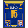 Framed Autographed/Signed Ty Simpson 35x39 Los Angeles LA Blue Football Jersey JSA COA