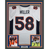 Framed Autographed/Signed Von Miller 35x39 Denver White Football Jersey Beckett BAS COA