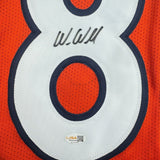 Framed Autographed/Signed Wes Welker 35x39 Denver Orange Football Jersey JSA COA