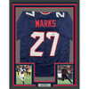 Framed Autographed/Signed Woody Marks 35x39 Houston Blue Football Jersey Beckett BAS COA