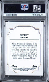 Graded 2024 Topps Chrome Disney Mickey Mouse #1 Trading Card PSA 10 Gem Mint