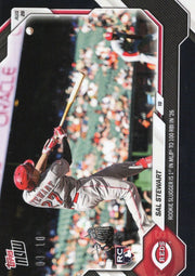 2026 Topps Now Sal Stewart #597 Black Foil /10 Rookie Slugger is 1st in MLB to 100 RBI in '26 Cincinnati Reds Rookie RC Baseball Card