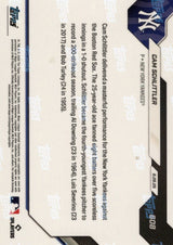 2026 Topps Now Cam Schlittler #608 Black Foil /10 Lands 1st Career 200-K Season in Win Over Red Sox New York Yankees Rookie RC Baseball Card