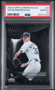 Graded 2026 Topps Chrome Black Jacob Misiorowski #21 Rookie RC Baseball Card PSA 10 Gem Mint