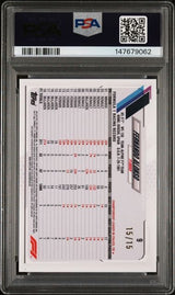 Graded 2021 Topps Chrome F1 Fernando Alonso #9 Sapphire Edition Black & White 15/15 F1 Racing Card PSA 10 Gem Mint
