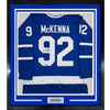 Framed Facsimile Autographed Gavin McKenna 35x39 Toronto Blue Reprint Laser Auto Hockey Jersey Size Men's XL